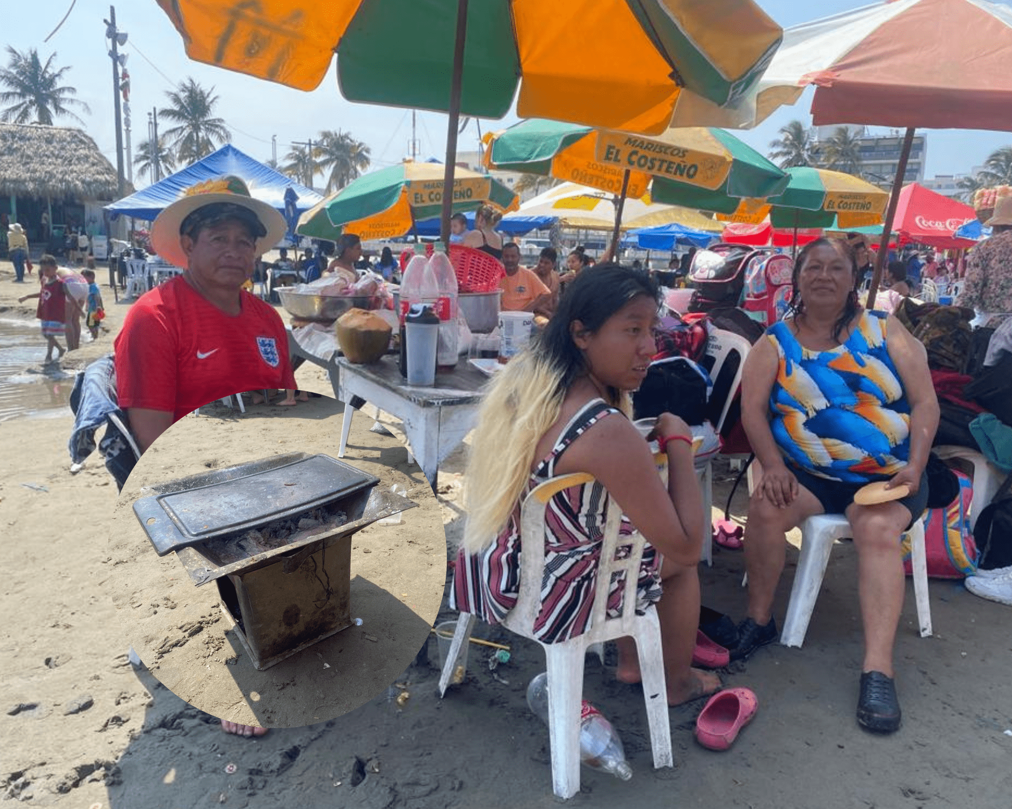 ¡Hasta con anafre! Familias llegan al puerto de Veracruz para hacer pícnic en playas