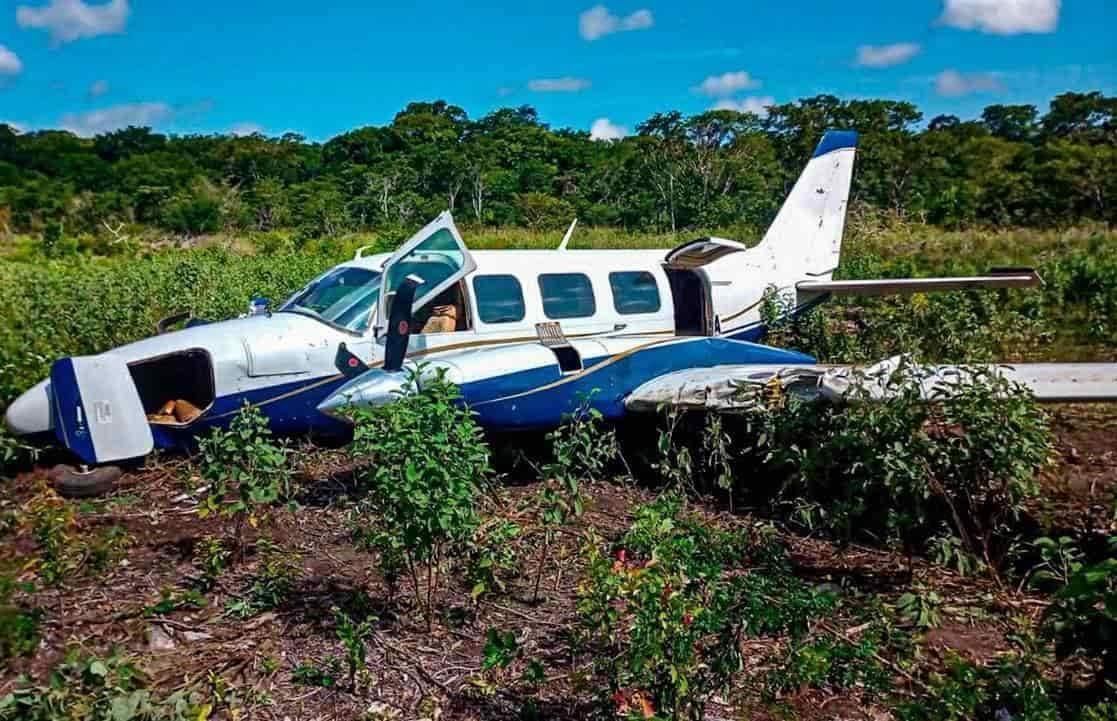 ‘Tumban’ avión en Campeche con 460 kilogramos de cocaína