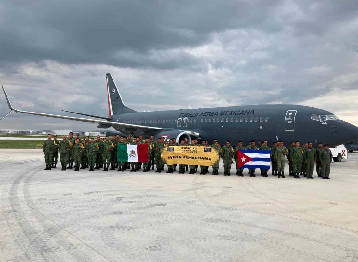 Reconocen a Fuerza Aérea y Ejército Mexicano tras ayuda humanitaria en Cuba