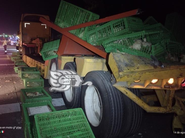 Chocan tractocamiones en la autopista Córdoba-Veracruz; hay un muerto