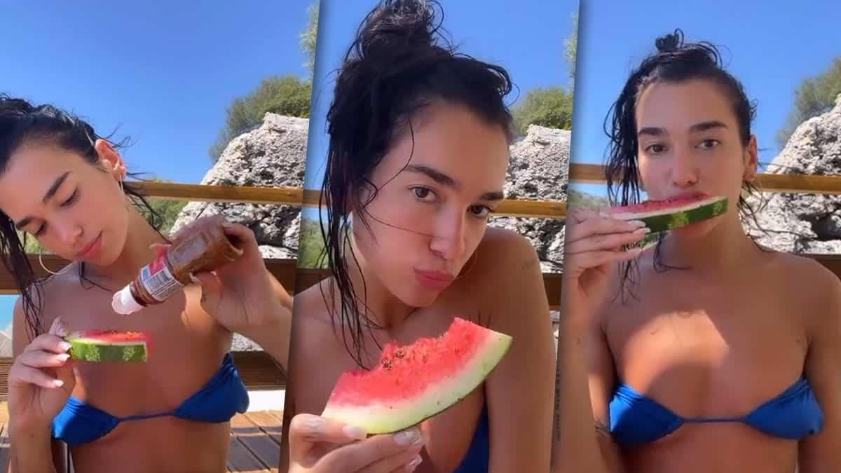 Dua Lipa disfruta sandía con Tajín y fans la hacen ‘mexicana’