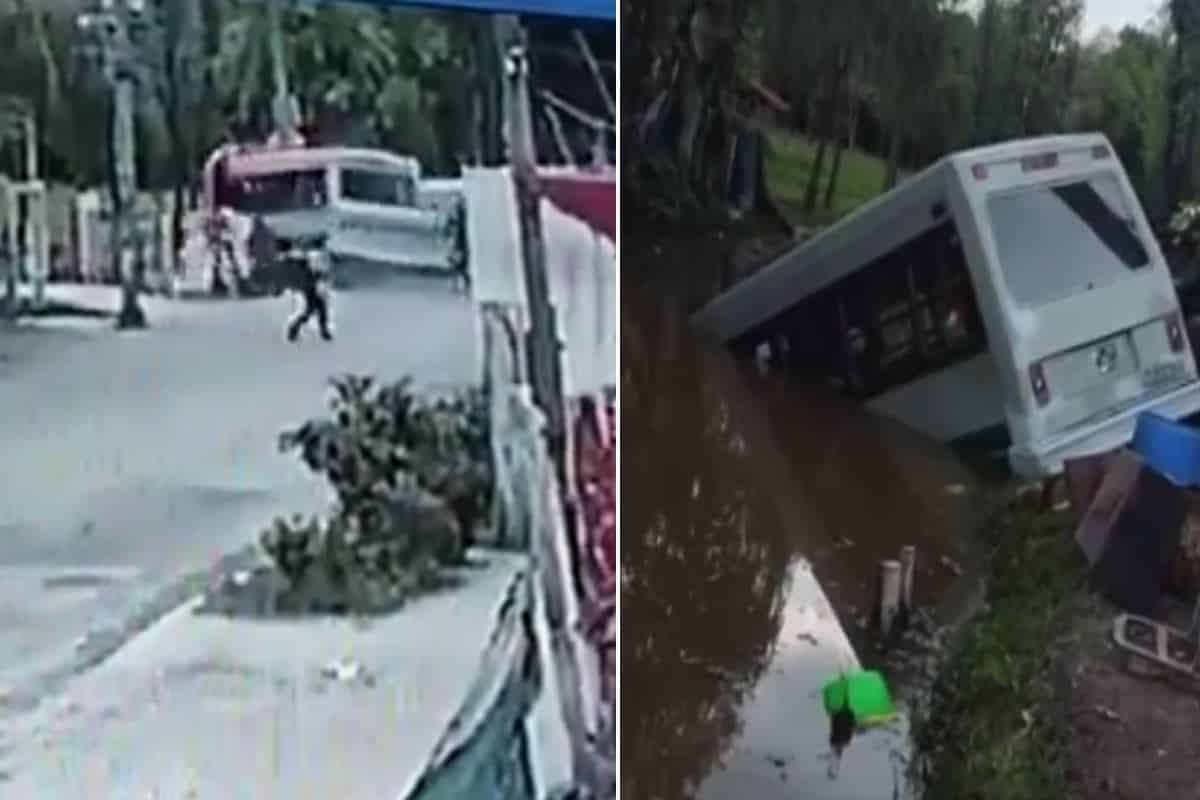 (Video) Mujer fallece tras choque y caída de un microbús a un canal de Xochimilco