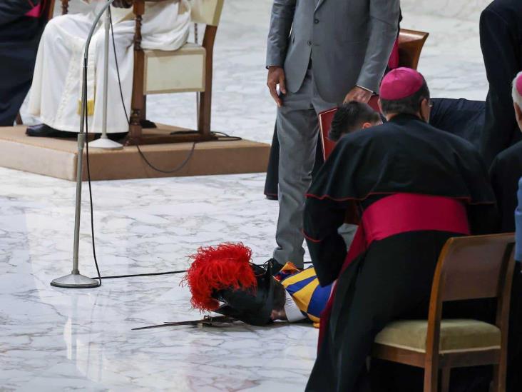 Guardia suizo se desmaya en plena audiencia del Papa (+Video)