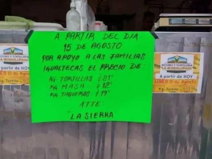 ¿Héroe o villano? grupo delictivo ordena bajar precio de las tortillas en Iguala