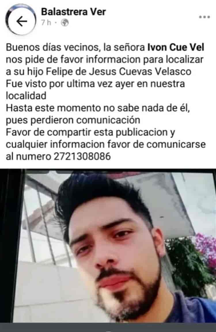 Encuentran a Felipe en fosa de Veracruz por confesión de presunto secuestrador