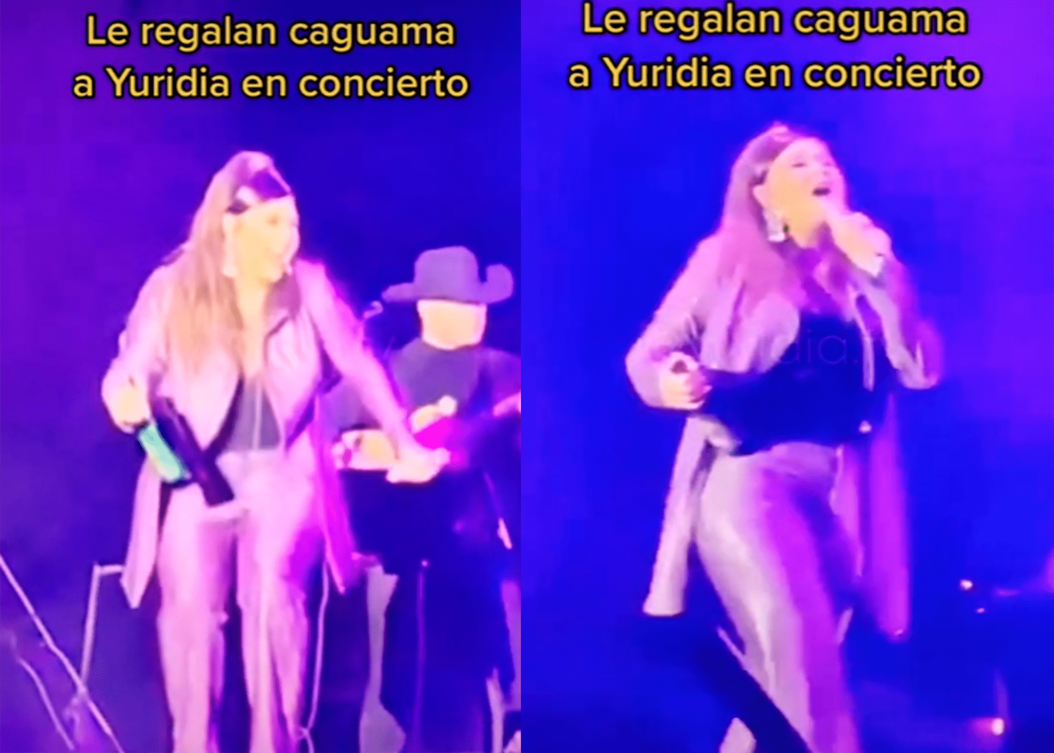 Video: Fanático le regala “caguama” a Yuridia durante concierto en Coahuila