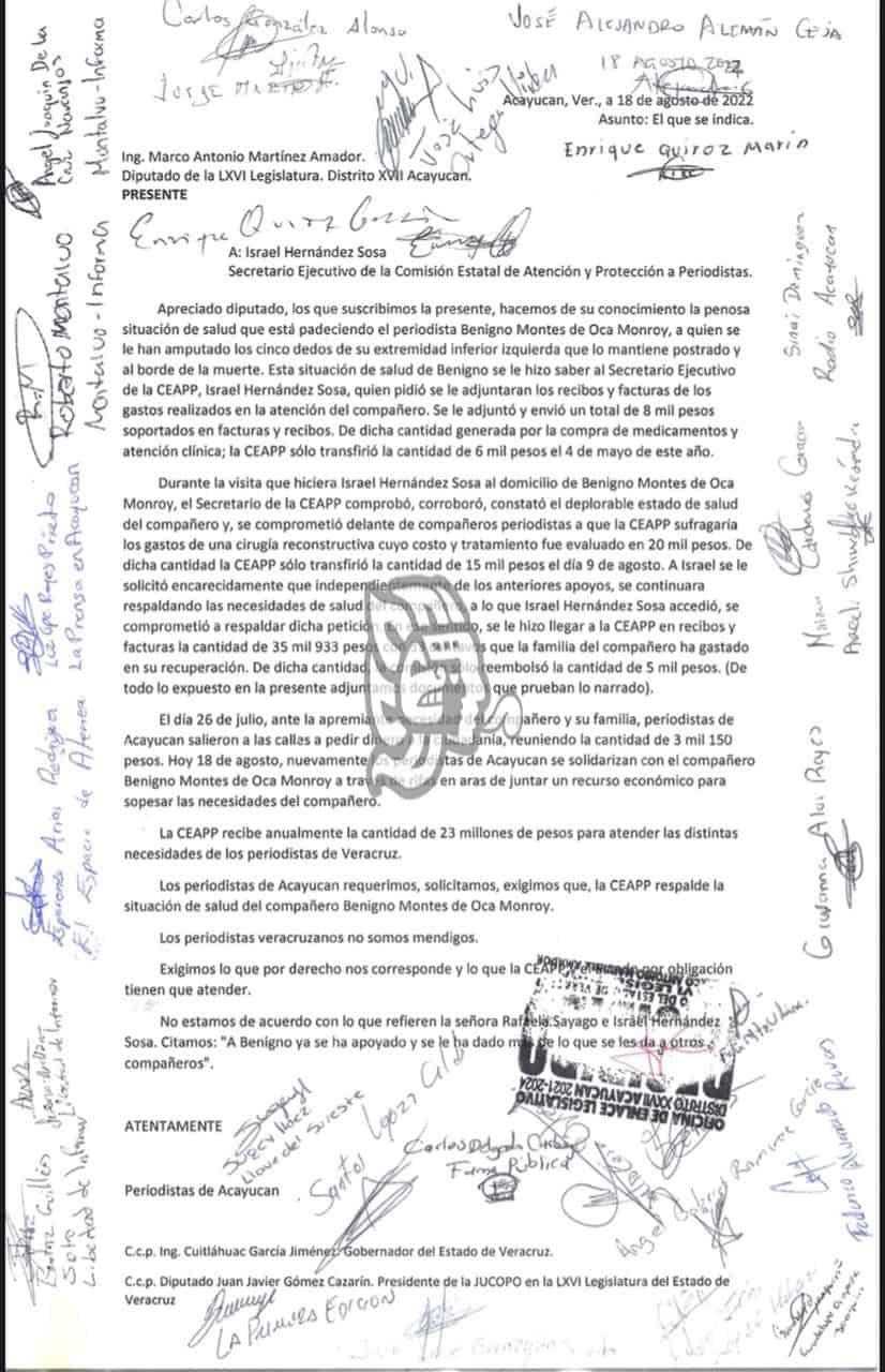 Piden ayuda del congreso para que CEAPP atienda a periodista diabético