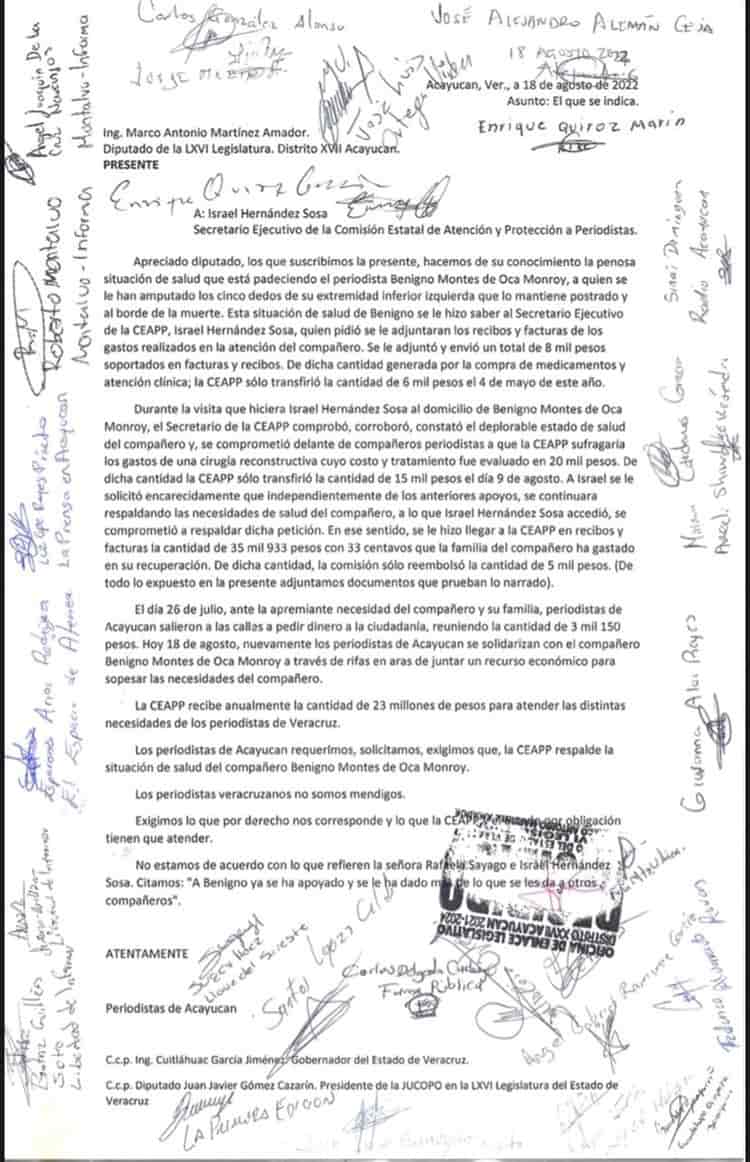 Piden ayuda del congreso para que CEAPP atienda a periodista diabético