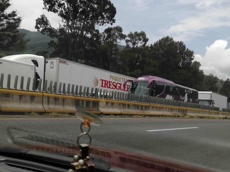 Se accidenta camión con leche en Nogales; se desata rapiña (+Video)