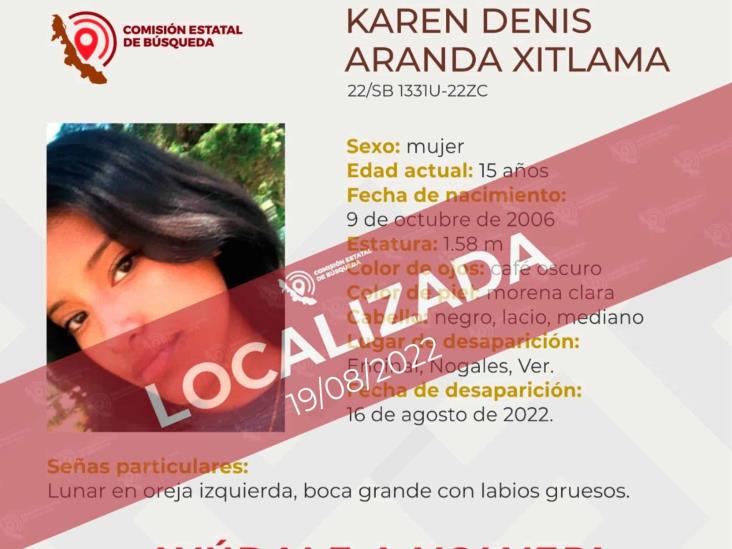 Localizan a Karen Denis Aranda, joven desaparecida en Nogales