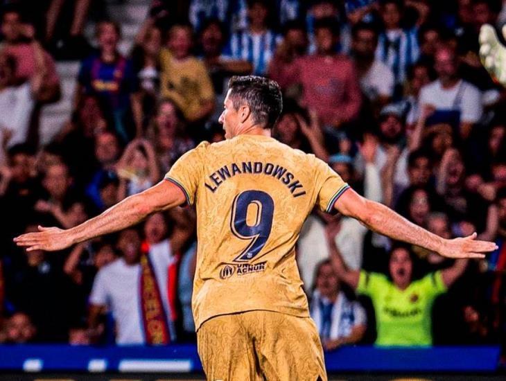 Se estrena Lewandowski con doblete en La Liga y gana el Barcelona