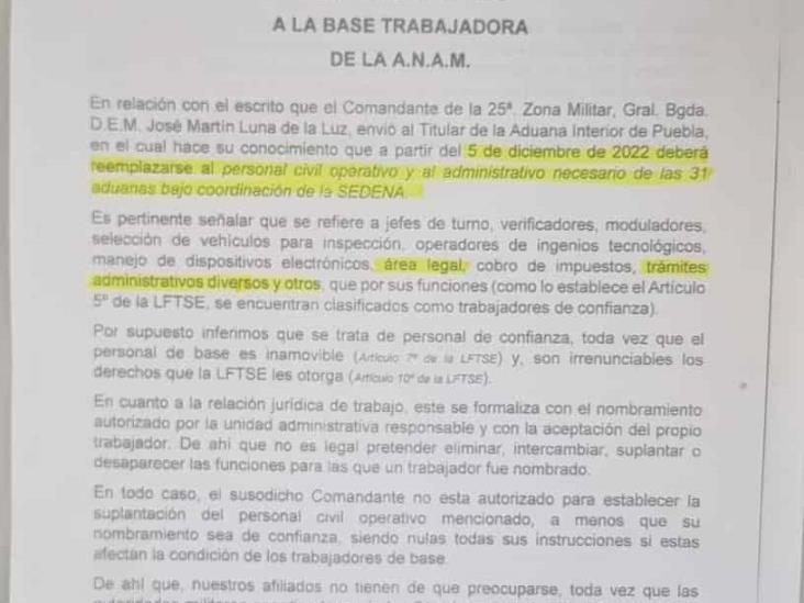 Alistan despidos de civiles en aduana de Veracruz; se va personal de confianza