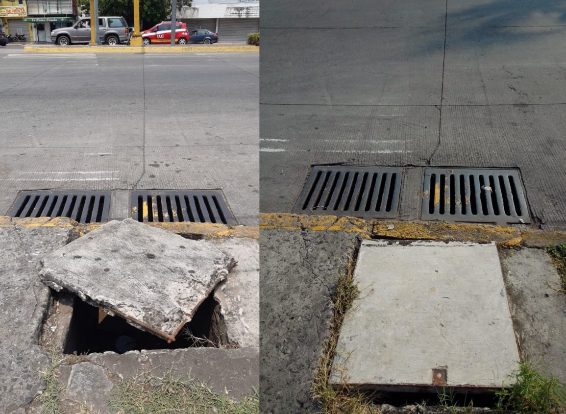 Registro destapado ponía en peligro a transeúntes sobre la Avenida Allende