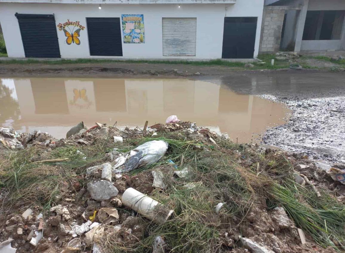 ¡Encharcadas! Así lucen las calles de la Ampliación Las Bajadas en Veracruz