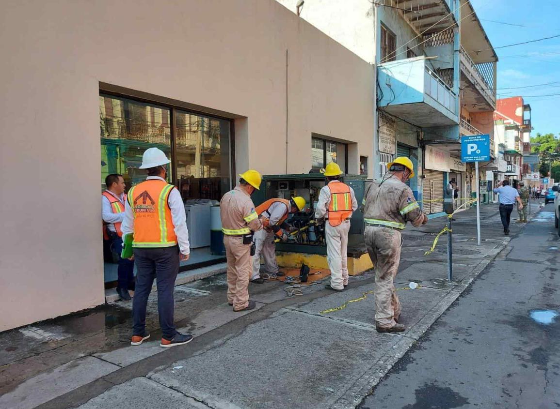 Conato de incendio por transformador en el centro histórico de Veracruz