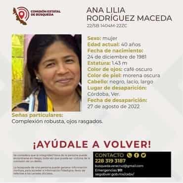 Buscan a Ana Lilia Rodríguez, mujer desaparecida en Córdoba