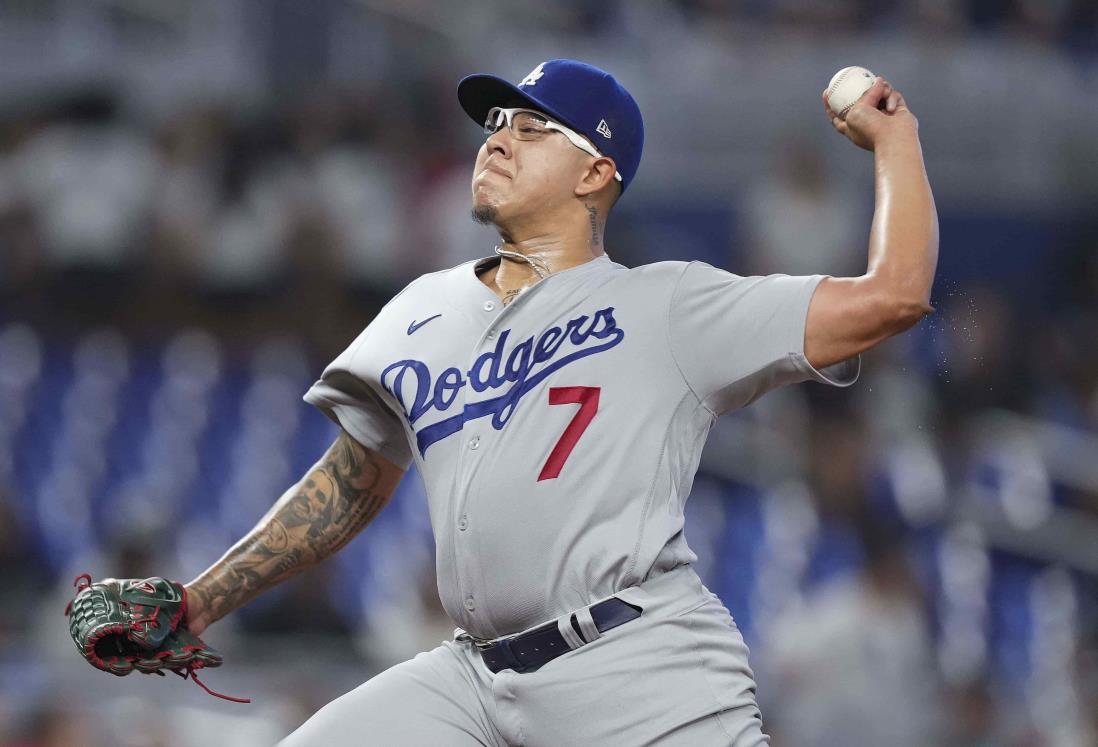 Julio Urías dominó a los Marlins y logró su triunfo 14