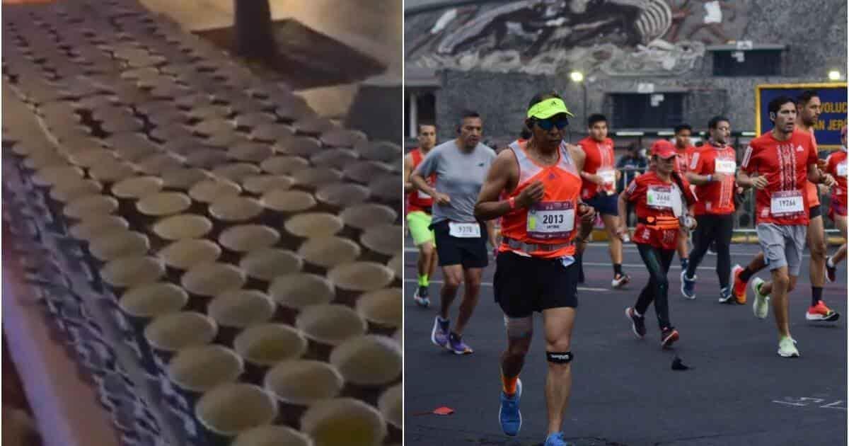 Hombre vierte alcohol a bebidas del Maratón de la Cdmx (+Video)