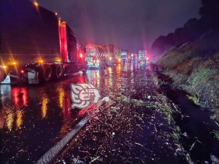 Accidente de tráiler deja cierre total de la circulación en Nogales