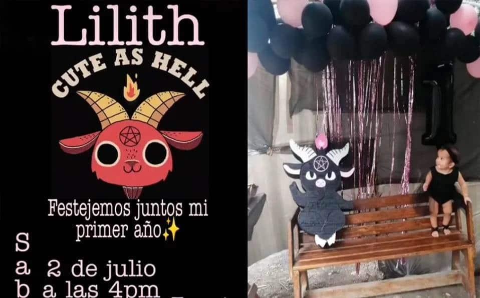 Mamá festeja a su bebé con fiesta de cumpleaños satánica