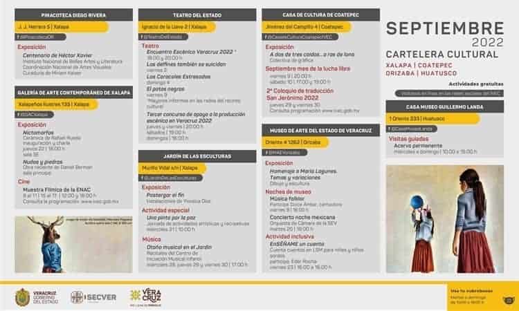 ¡Qué no se te pase! Checa la cartelera cultural de septiembre en Veracruz