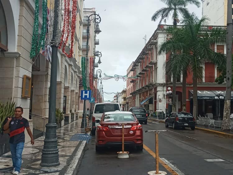 Colocan adornos patrios en centro de Veracruz