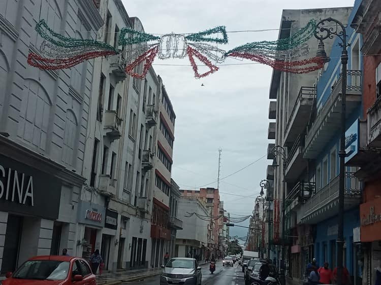 Colocan adornos patrios en centro de Veracruz