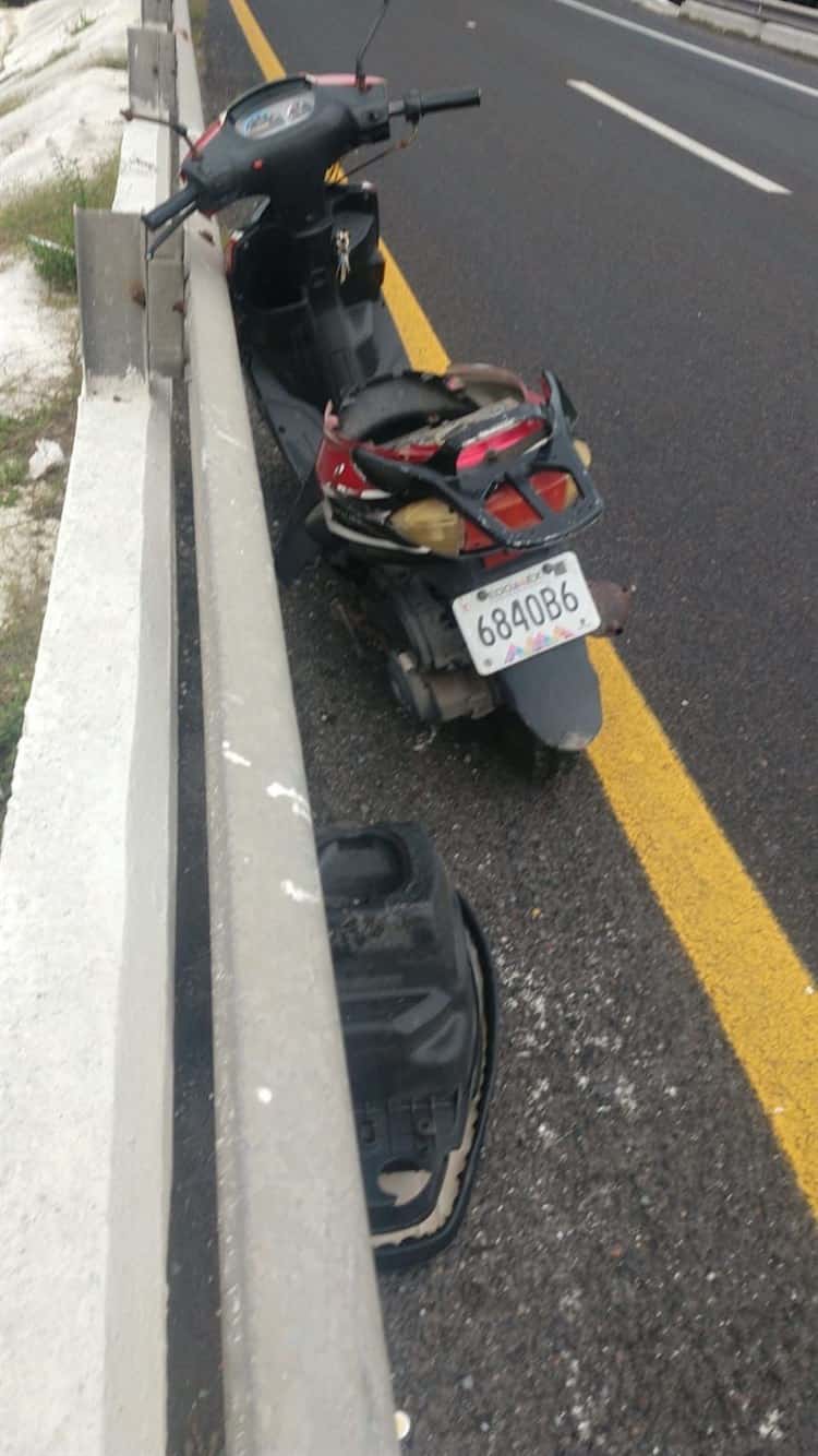 Derrapa motociclista en la autopista Veracruz – Cardel