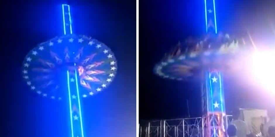 Video: Colapsa rueda giratoria en parque de diversiones de la India; hay 16 heridos