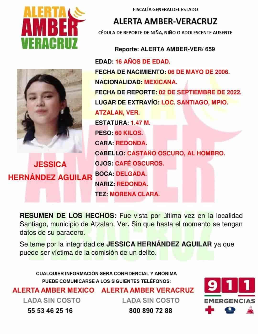 Buscan a menor de 16 años desaparecida en Atzalan