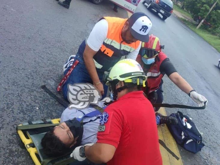 Hospitalizan a motociclista accidentado en tamo Cosolea-Mina