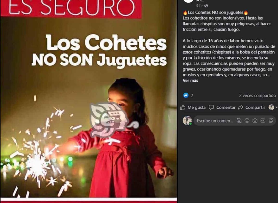 Te Queremos Ayudar inició la campaña los cohetes no son juguetes,