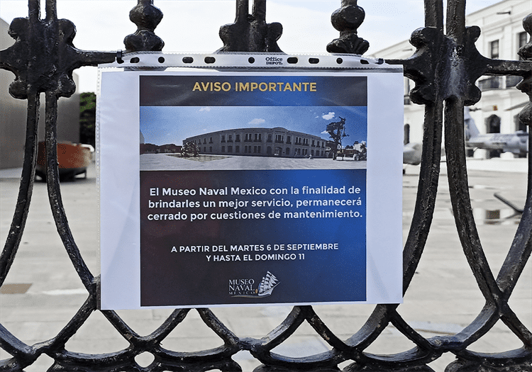 Anuncian cierre temporal del Museo Naval México en el puerto de Veracruz