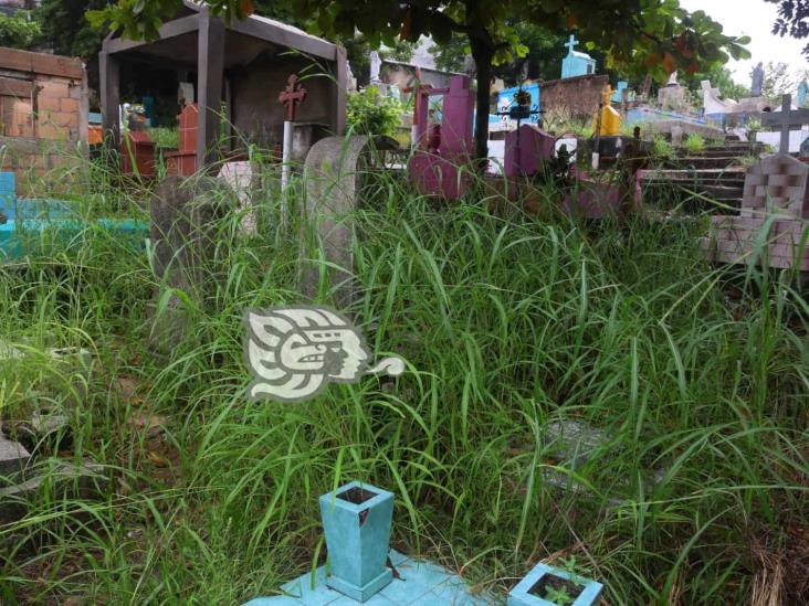 El antiguo panteón lleno de maleza y criadero de mosquitos