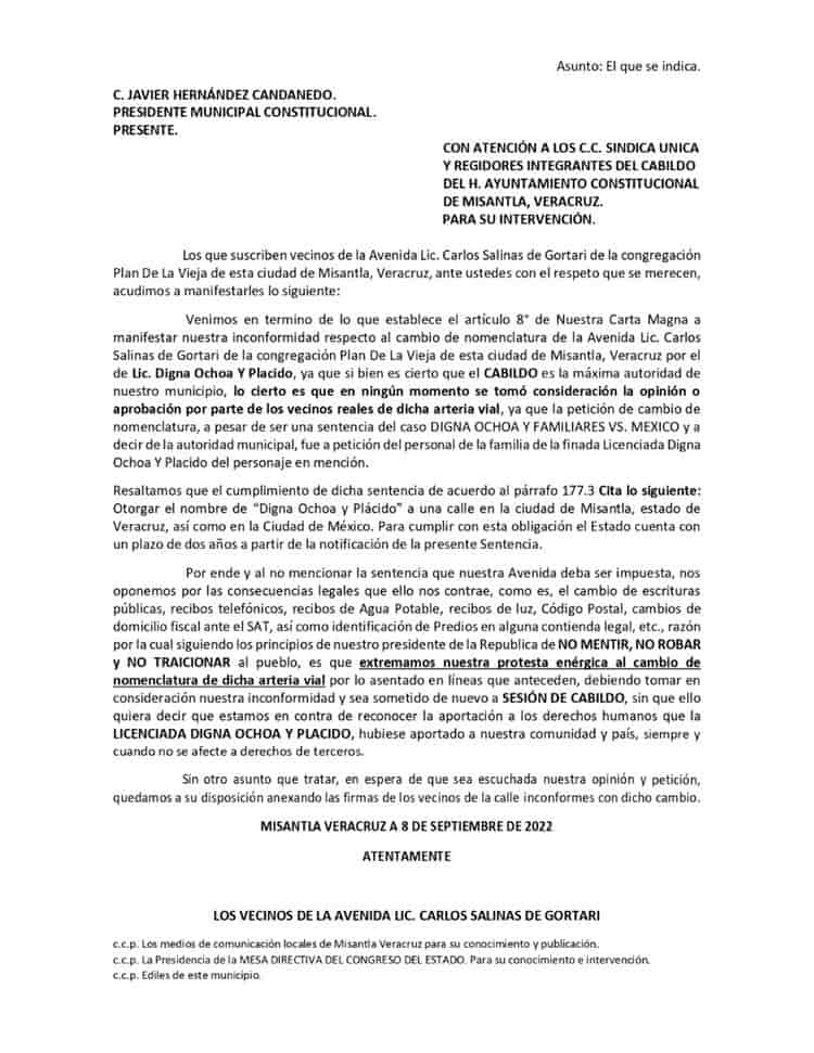 Habitantes se oponen a nombrar “Digna Ochoa” a calle de Misantla