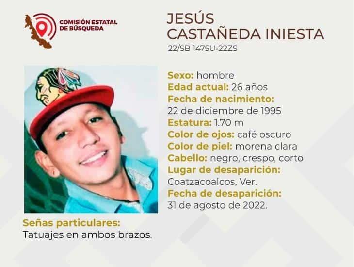 Jesús Castañeda Iniesta, de Coatzacoalcos, 8 días desaparecido