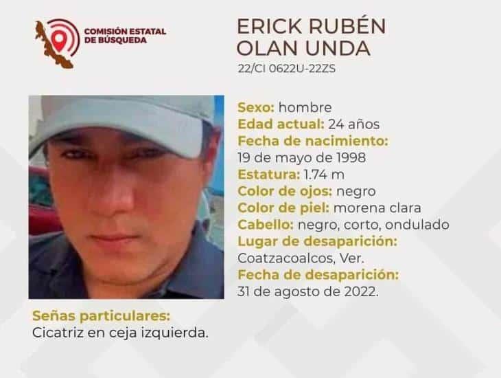 Sigue desaparecido Erick Rubén Olan en Coatzacoalcos