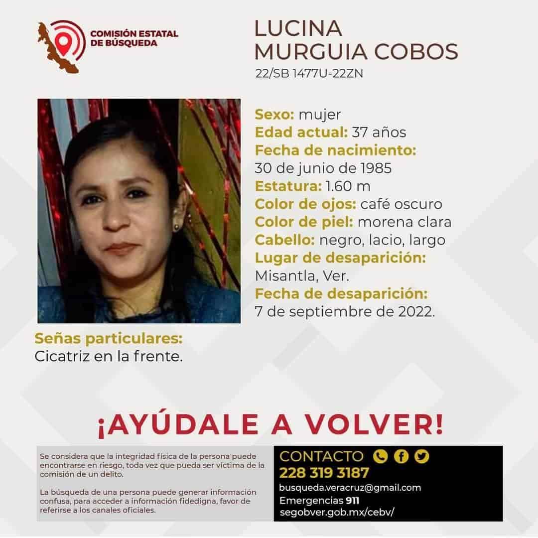En Misantla, piden ayuda para encontrar a Lucina