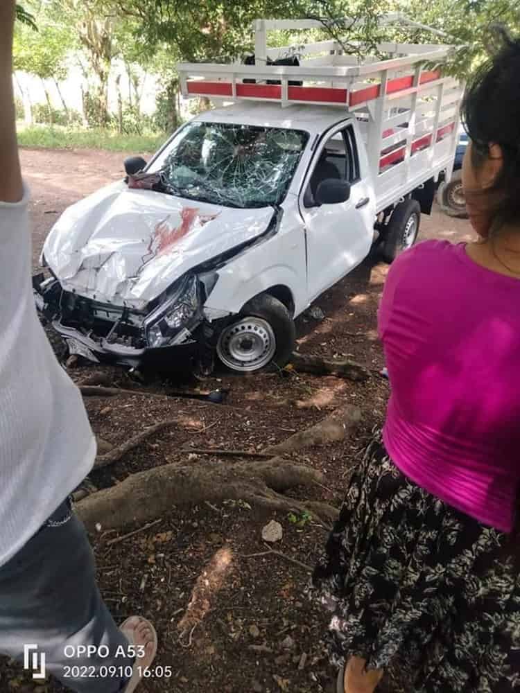 Camioneta se queda sin frenos y vuelca en San Andrés Tuxtla; hay 7 lesionados