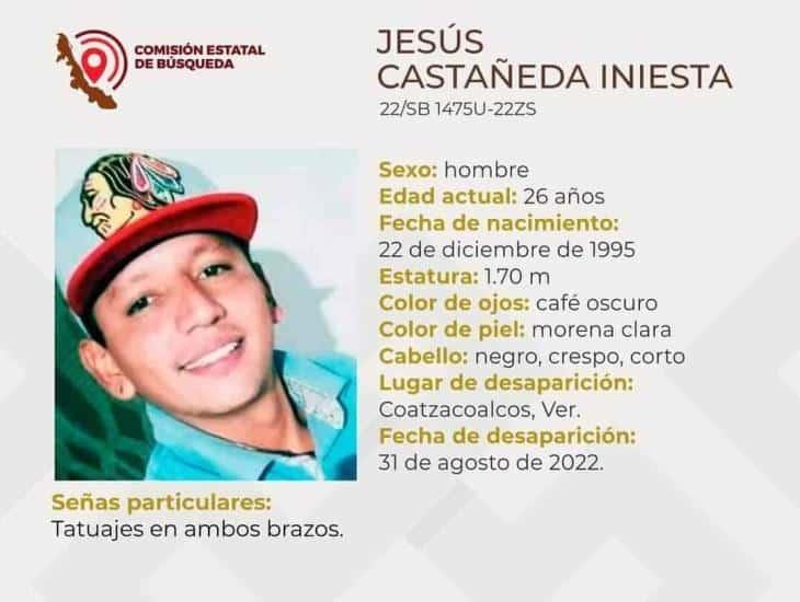 Jesús Castañeda desapareció en Coatzacoalcos desde el 31 de agosto