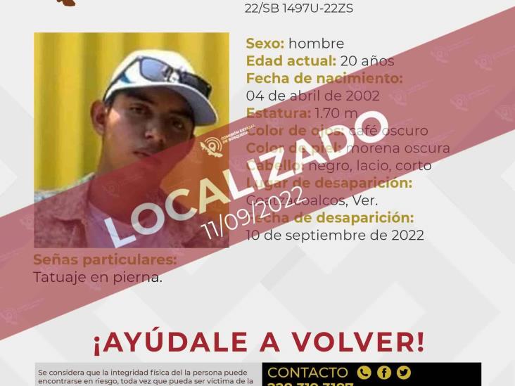 Localizan a joven reportado como desaparecido en Coatzacoalcos