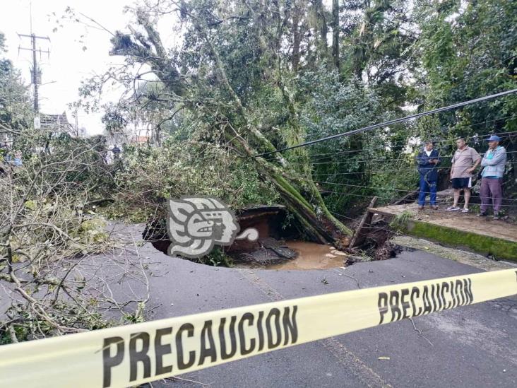 Socavón deja incomunicados a habitantes de Atzacan (+Video)