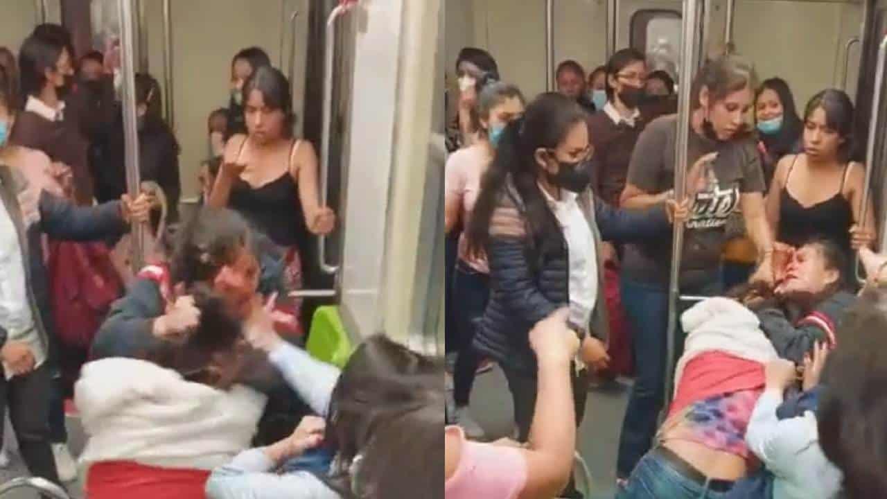 A dos de tres caídas, riñen mujeres en el metro de la Ciudad de México (Video)