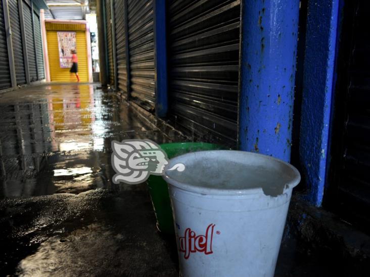 Una regadera pública, el Mercado Plaza del Sol de Coatzacoalcos (+Video)