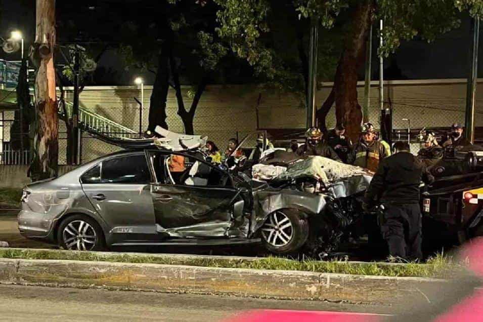 Brutal accidente deja 4 muertos sobre la Calzada de Tlalpan