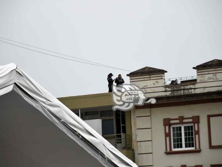 Cerrado, centro de Xalapa; filtros de seguridad para ceremonia del Grito (+Video)