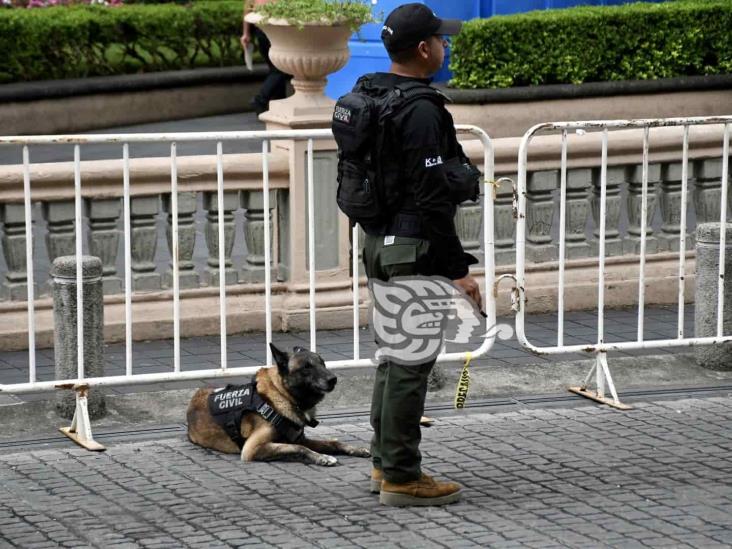 Cerrado, centro de Xalapa; filtros de seguridad para ceremonia del Grito (+Video)