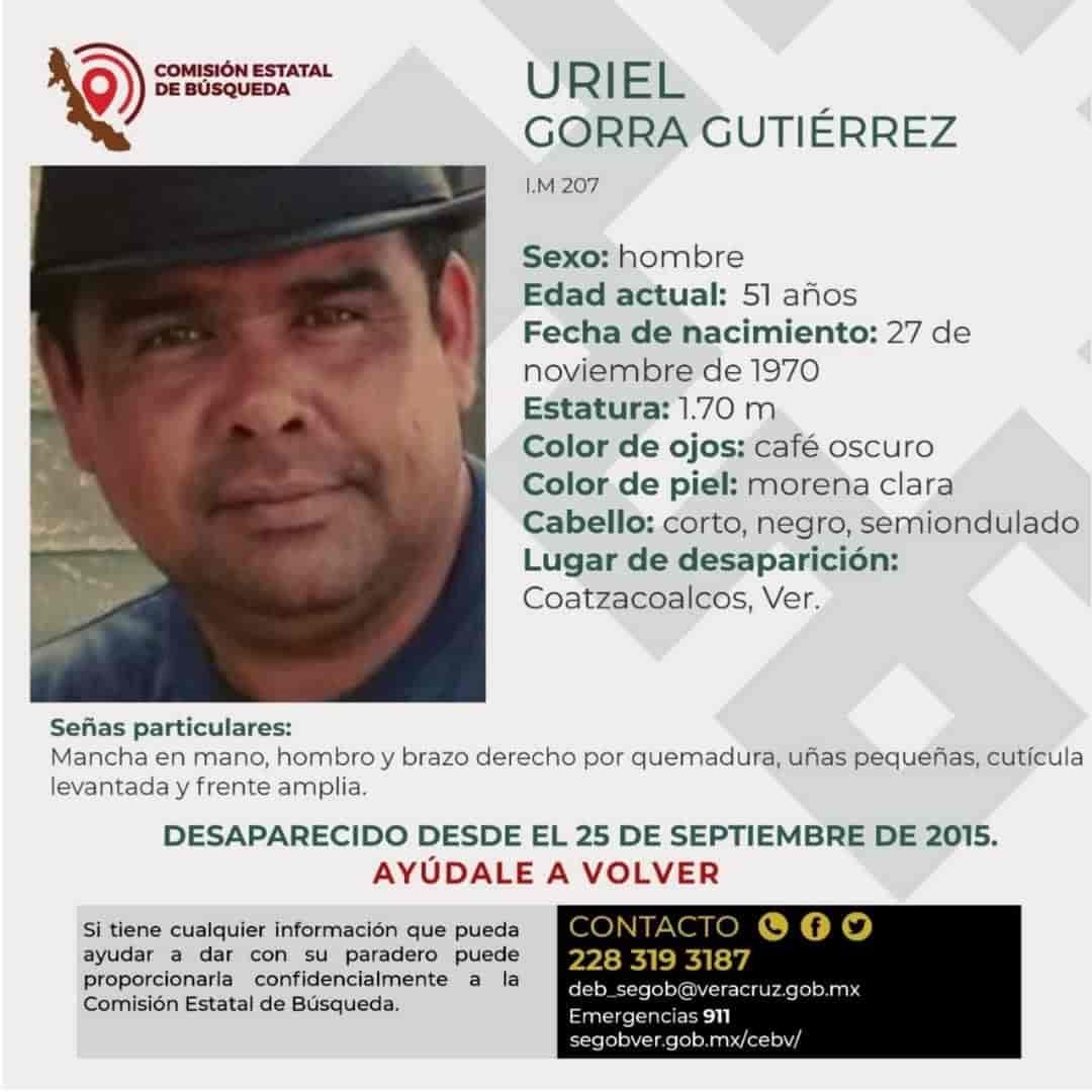 Sigue la búsqueda de Uriel Gorra en Coatzacoalcos a 5 años de su desaparición