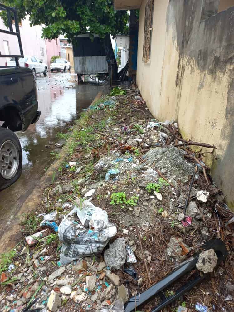 Vecinos de colonia en Boca del Río inundados por constante lluvia