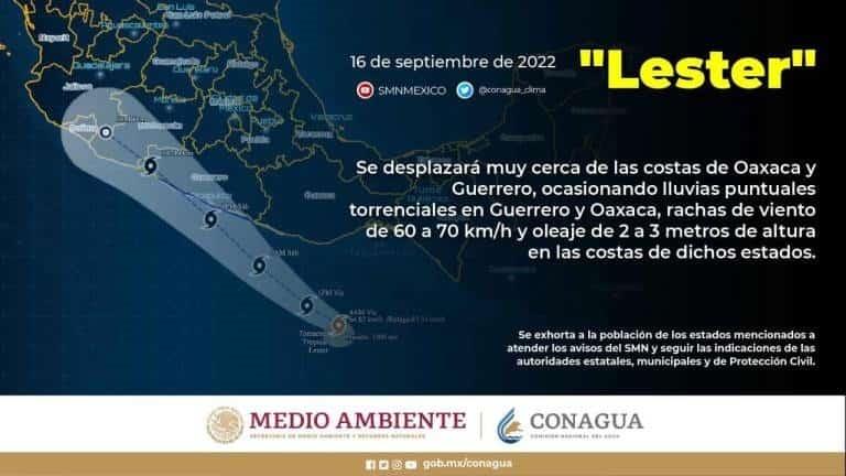 Oaxaca y Guerrero serían azotados por la tormenta tropical Lester